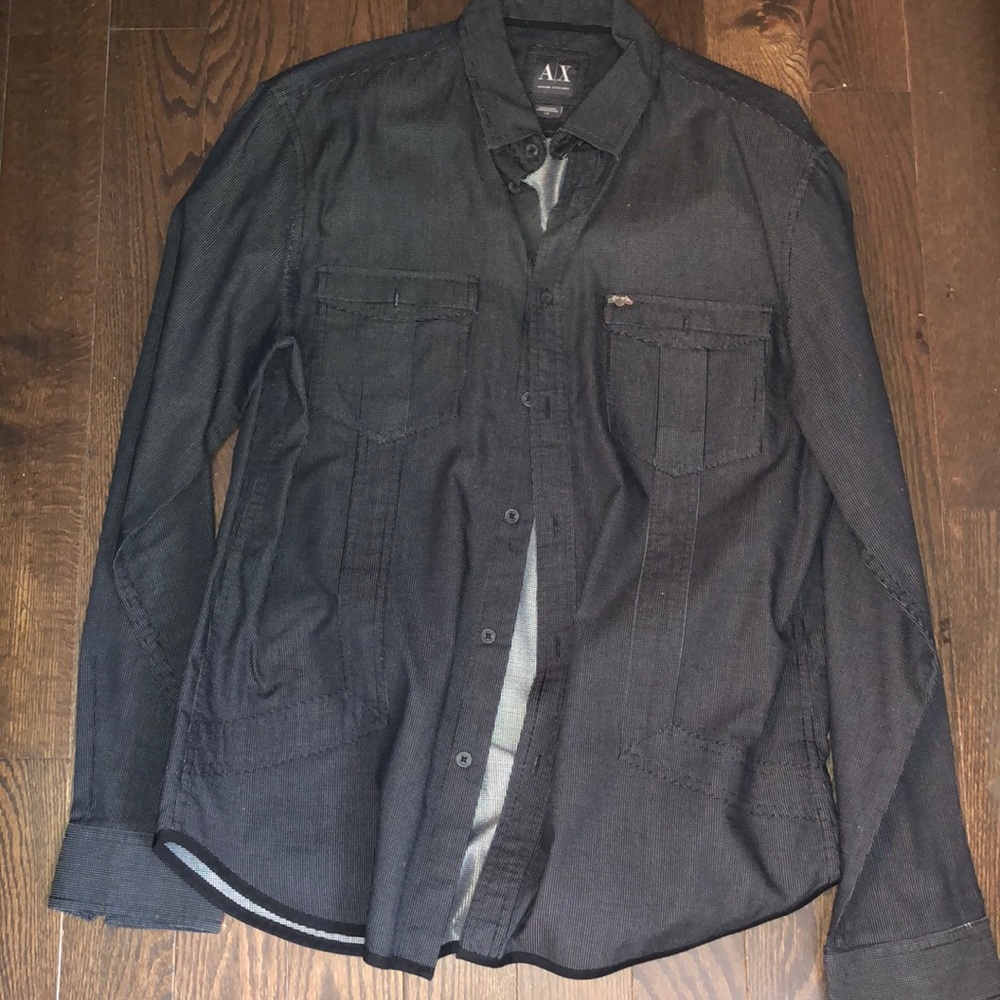 Men’s large Armani exchange casual button down
